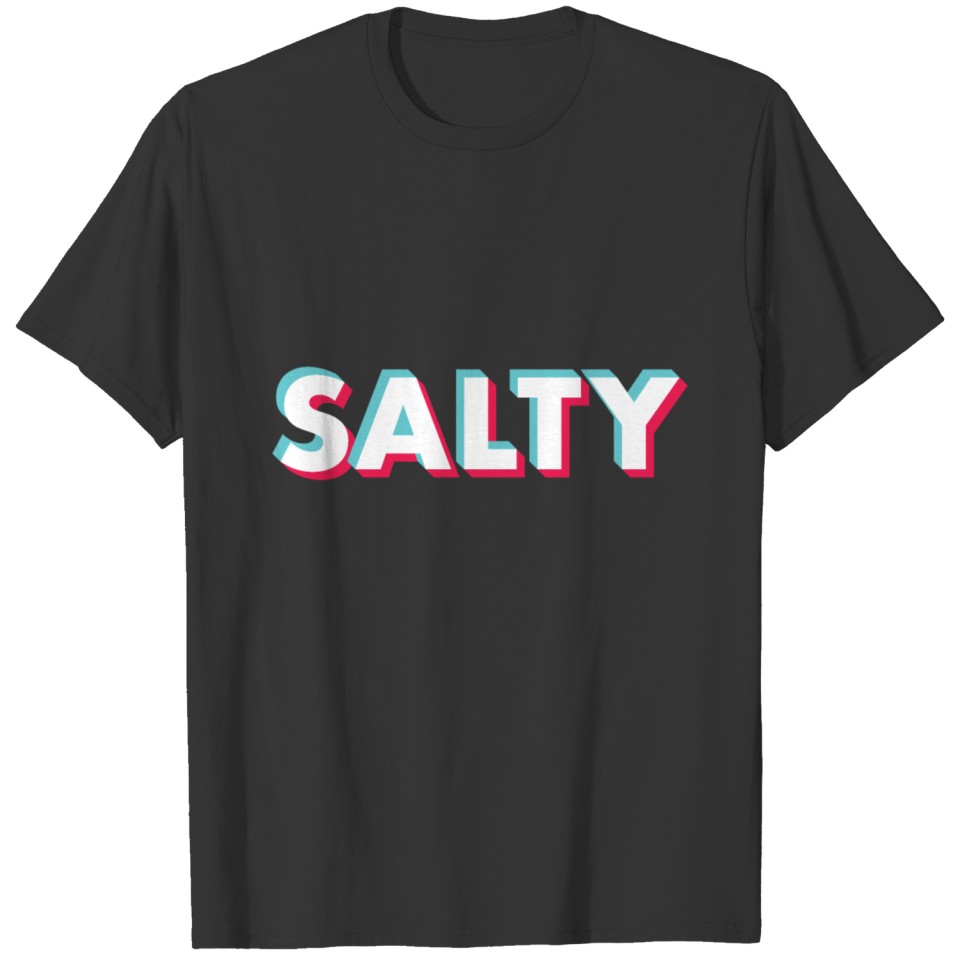 Salty Glitch white small logo T Shirts