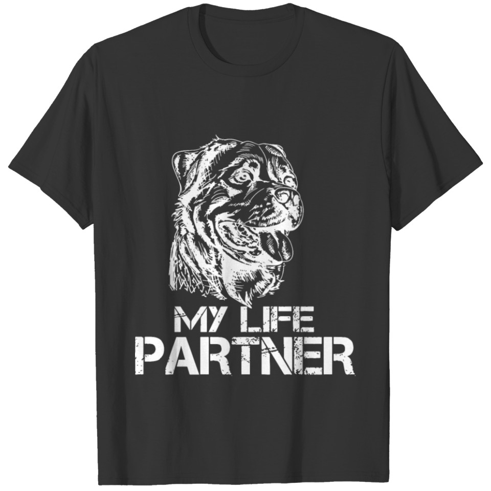 my life partner dogs pitbull T-shirt