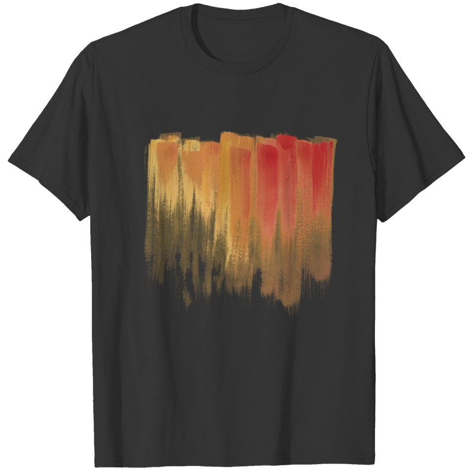 Orange And Red Grunge Paint Flat T-shirt