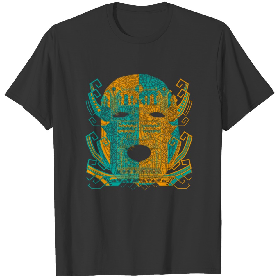 Ancient Mask Batik Motif Ethnic Art T Shirts