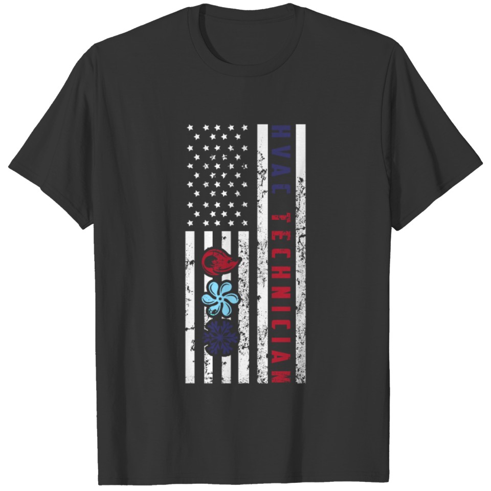 American Flag HVAC Technician HVAC Tech Shirt T-shirt