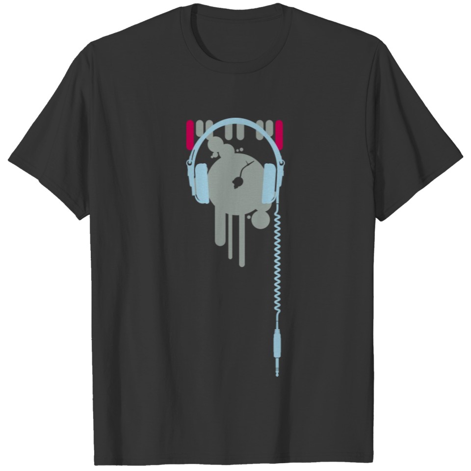 dj music vinyl headphones cool stylish vector T-shirt