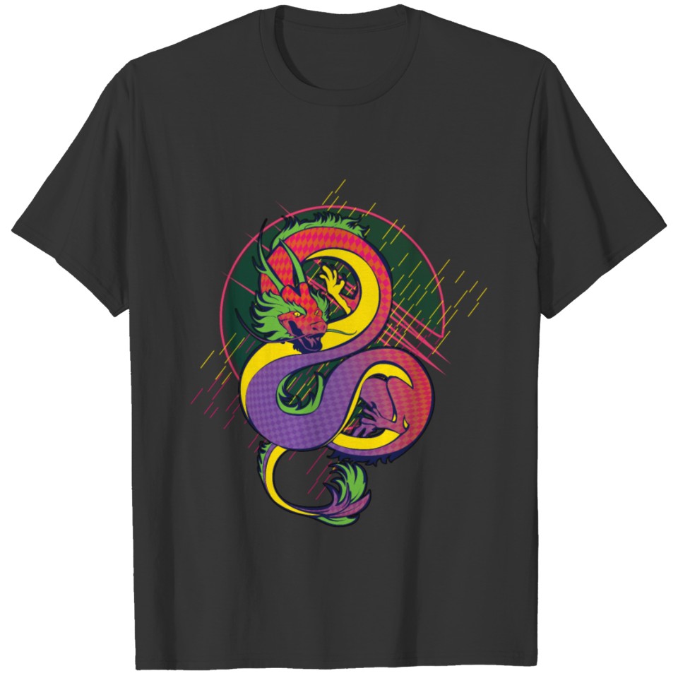 Vaporwave Chinese Dragon T-shirt