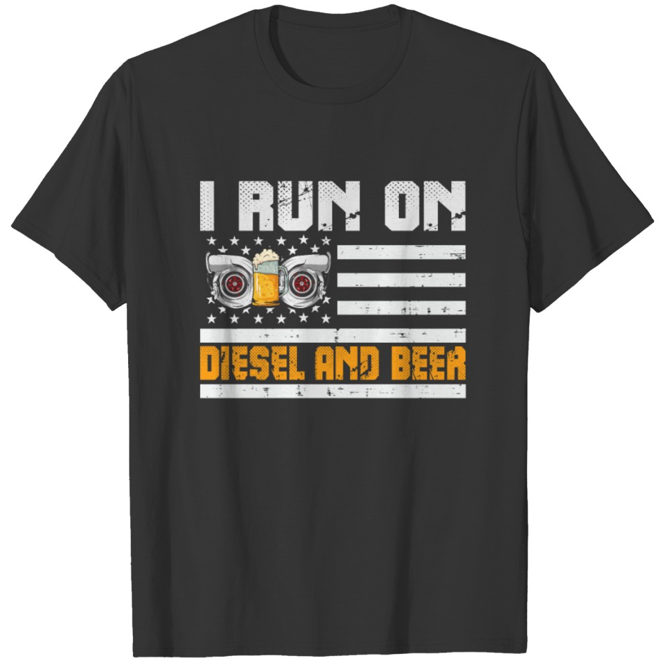 Motorsport Motorcycle I Run On Diesel and Beer T-shirt