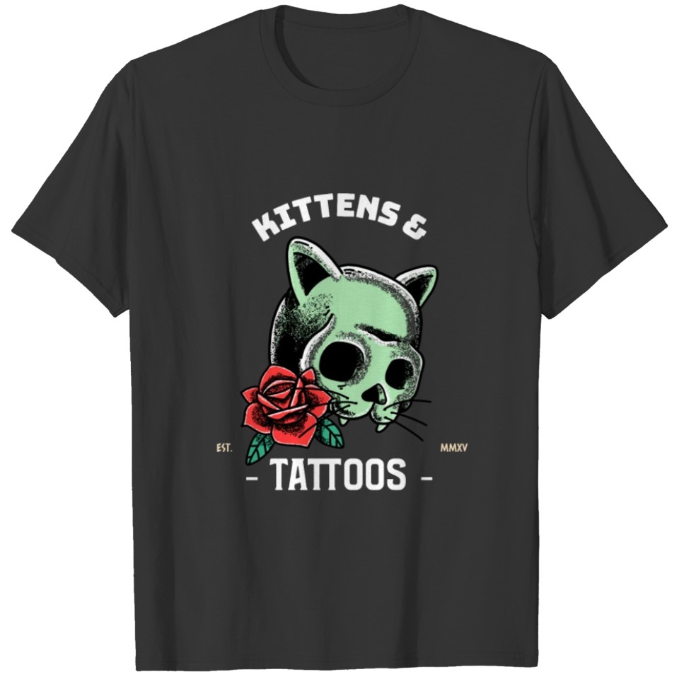 Cats and tattoos cat head gift T-shirt