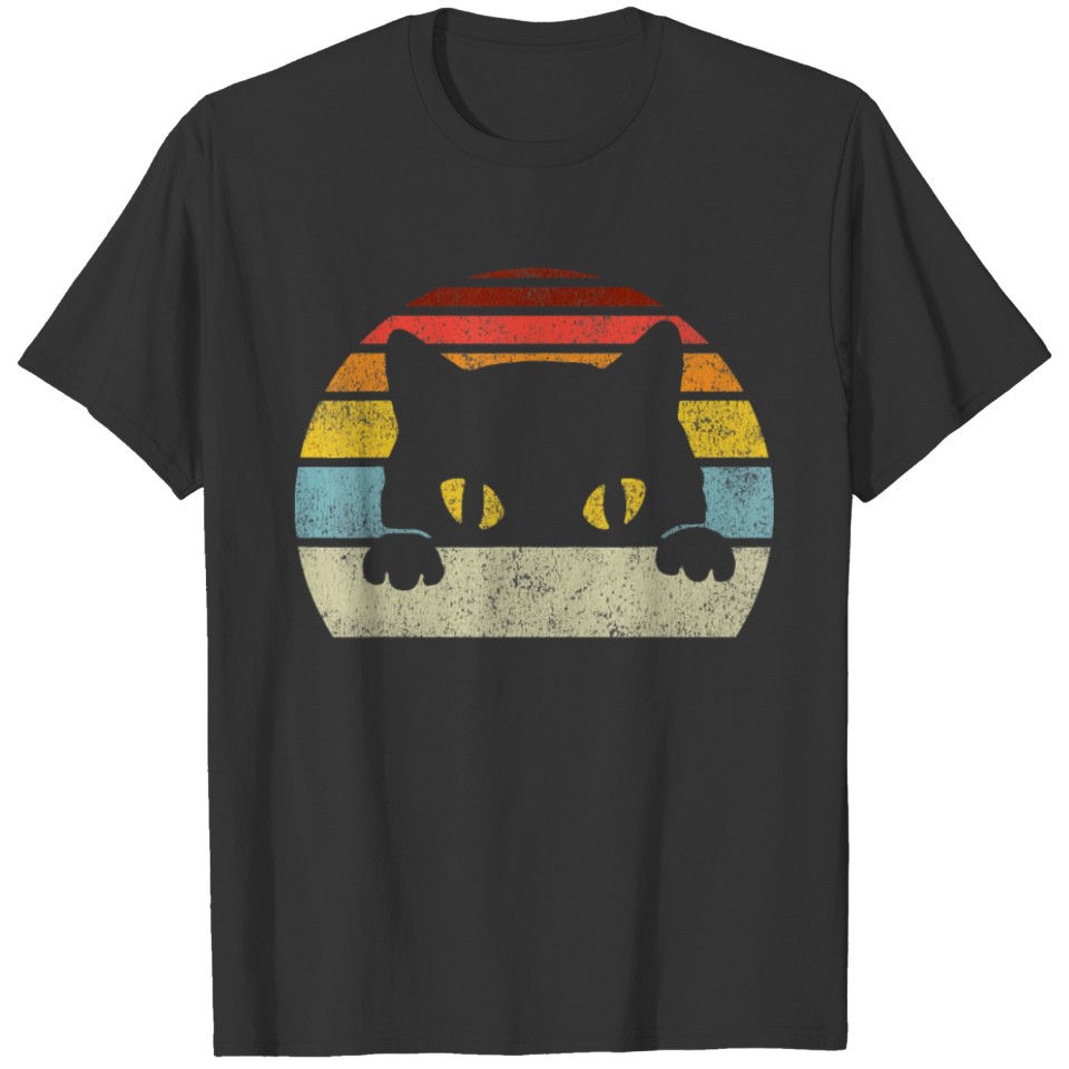 Vintage Black Cat Lover Retro Style Cats Gift T S T Shirts