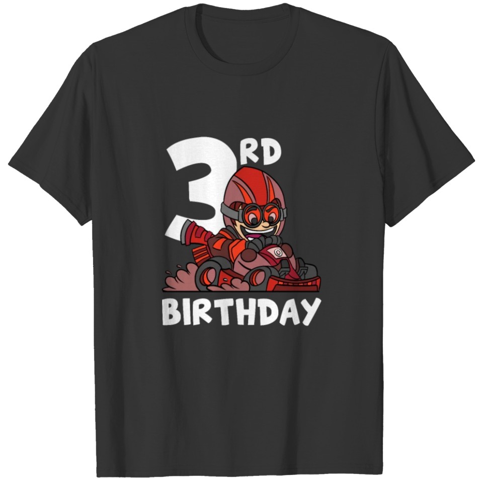 Go Kart Birthday Gift Car 3 Years Old 3rd Birthday T-shirt