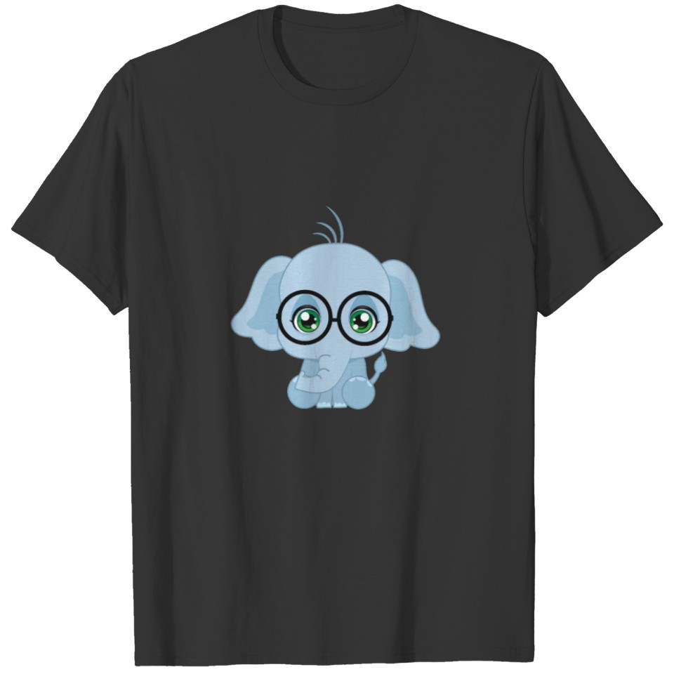Elephant Glasses cute sweat funny Animal Nerd Geek T-shirt