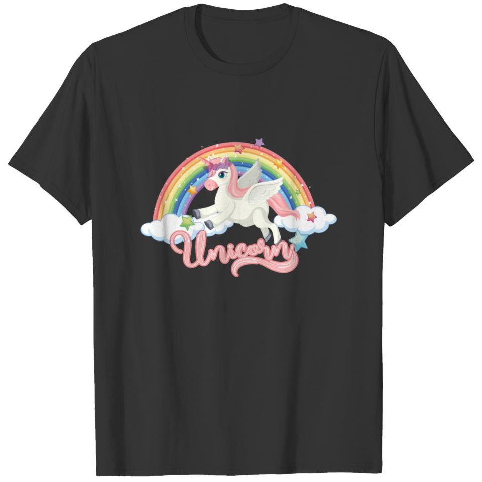 Unicorn Cartoon Design Illustration T-shirt