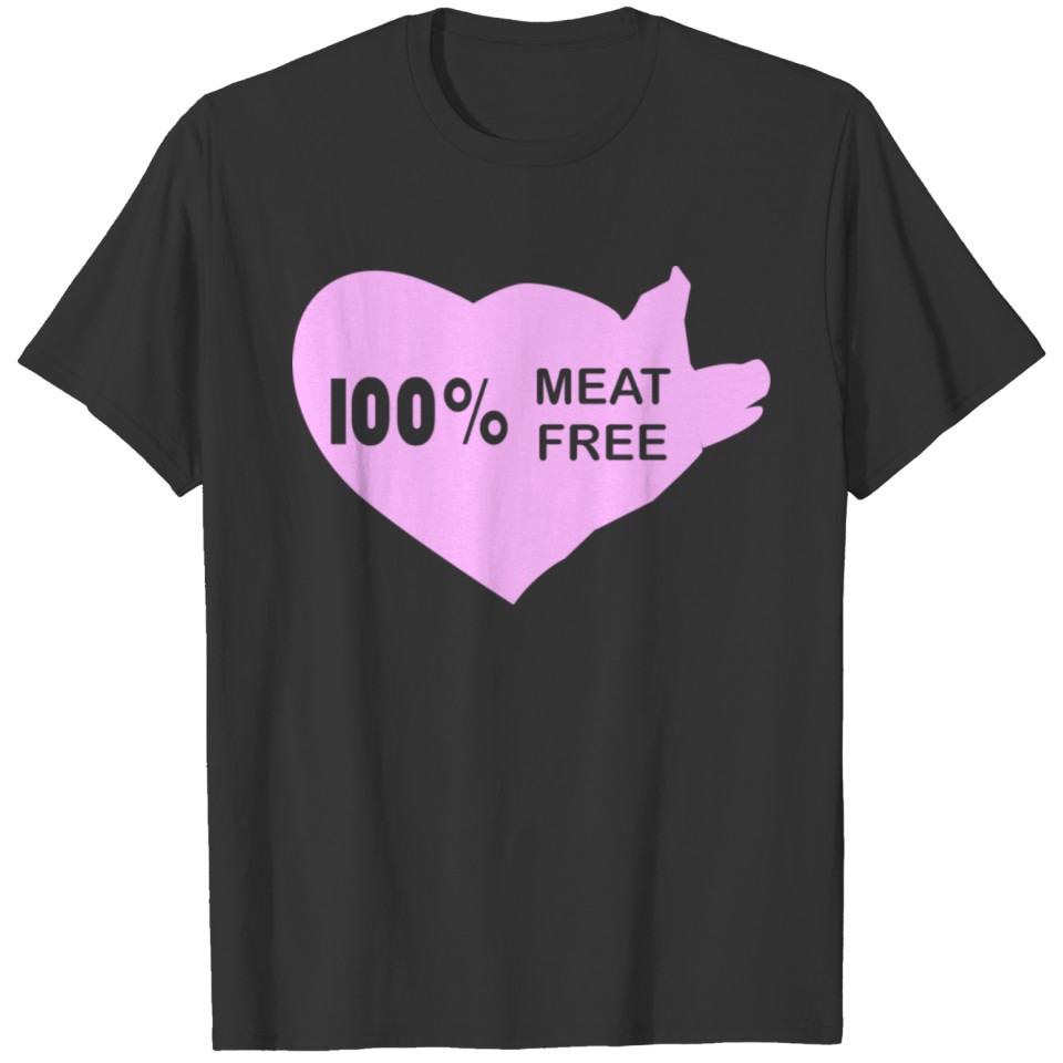 100 meat free vegan pig T-shirt