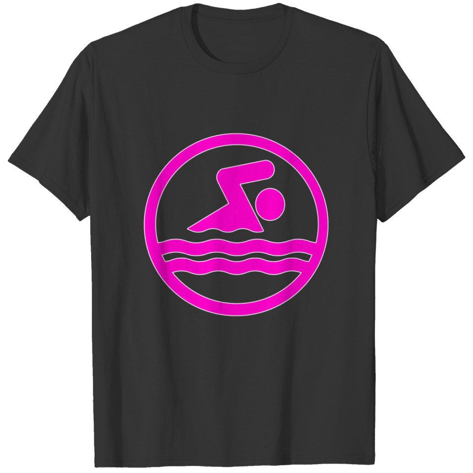 Girly Pink Swimmer Swimming and Diving Swim Icon T-shirt