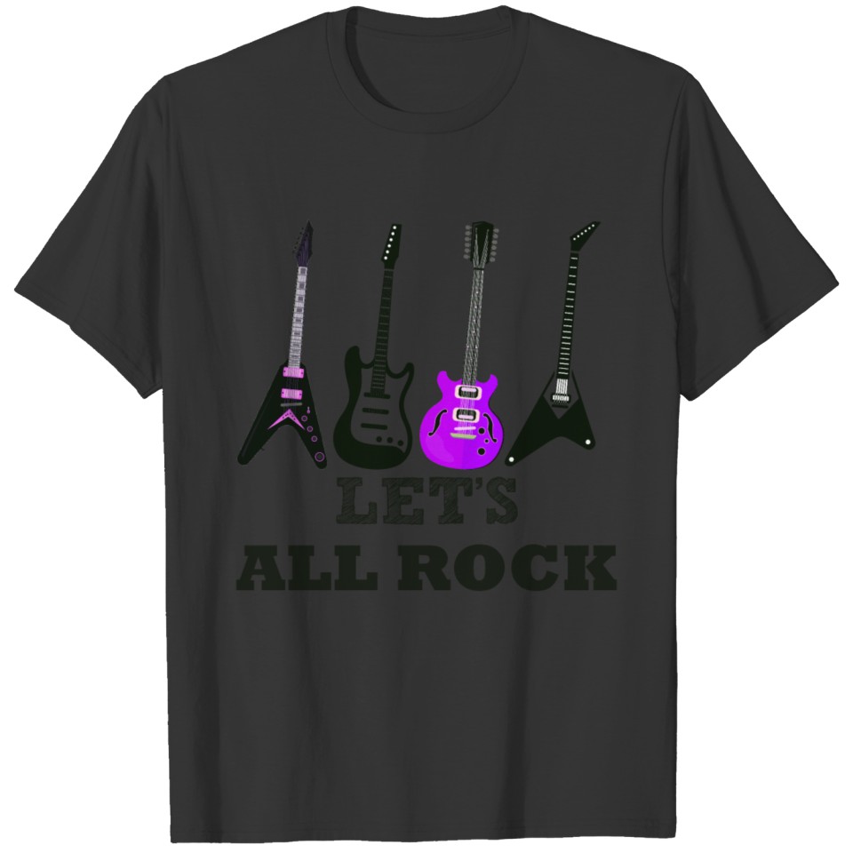 Let's All Rock Rock n Roll Electronic Guitar T-shirt