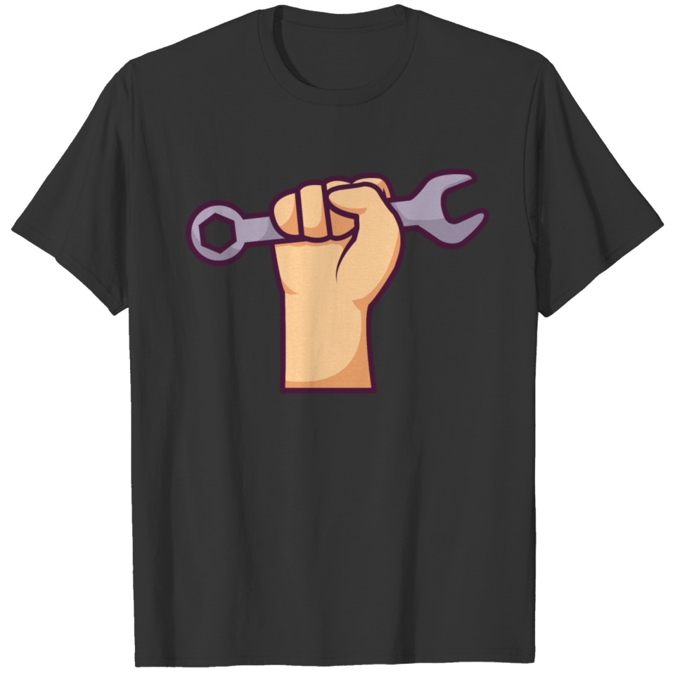 Mechanic's Hand With Wrench T-shirt