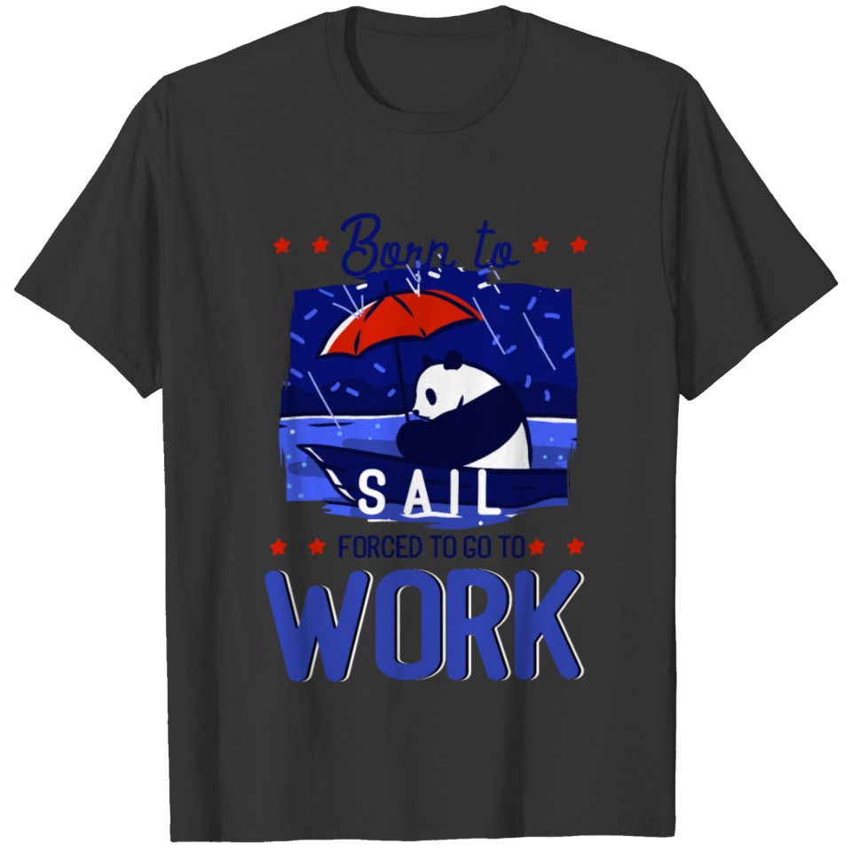 sad sailing panda T-shirt