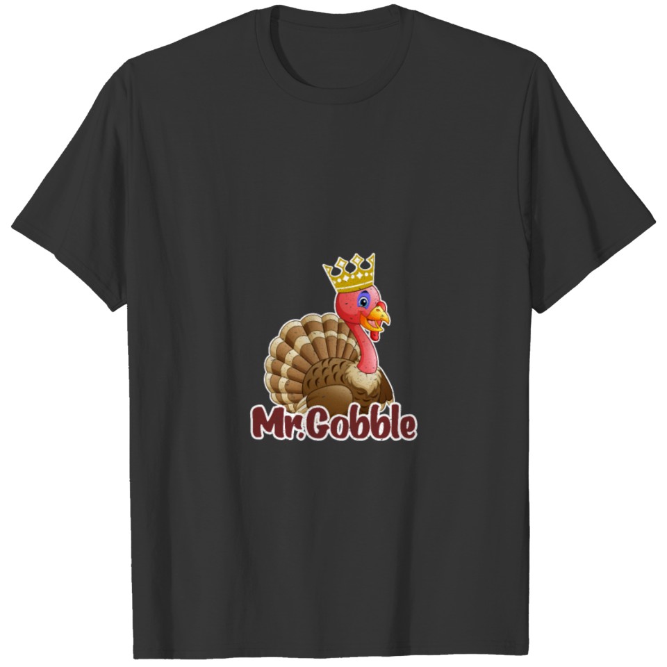 Mr.Gobble Happy Thanksgiving Day Turkey Kids T-shirt