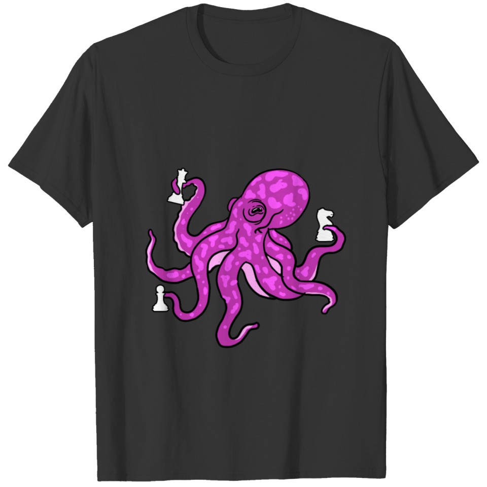 Octopus Playing Chess for Octopus Lover T-shirt