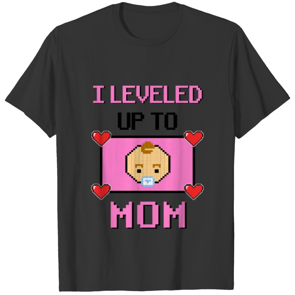 mum mummy offspring baby birth pixel girl mummy T-shirt