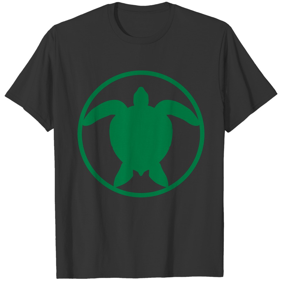 Ring button water turtle logo stamp circle round s T-shirt