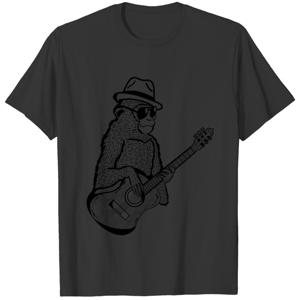 Monkey Playing A Guitar Animal T-shirt