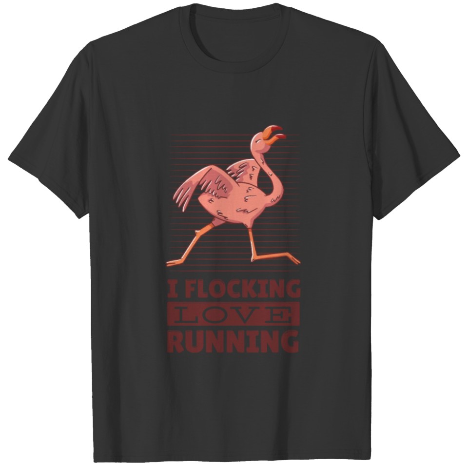 Flamingo I Love Running T-shirt