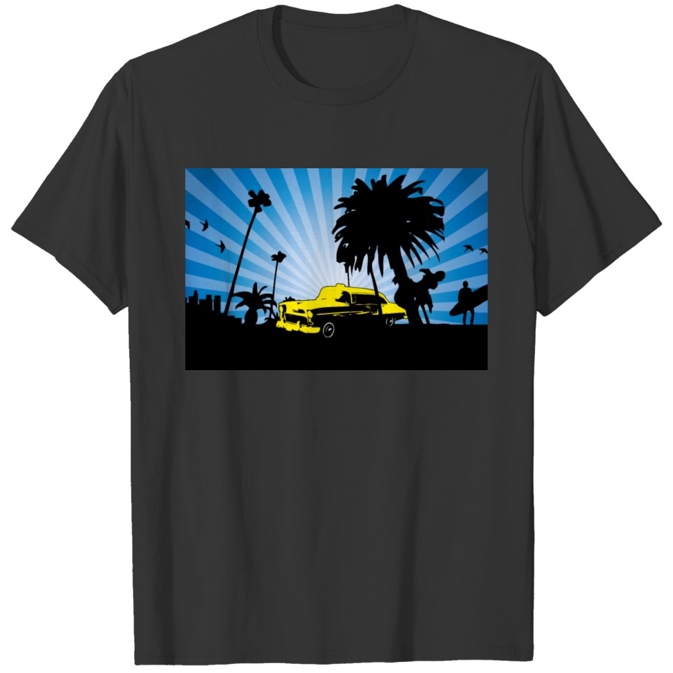 California Vintage Taxi Los Angeles USA (blue) T Shirts