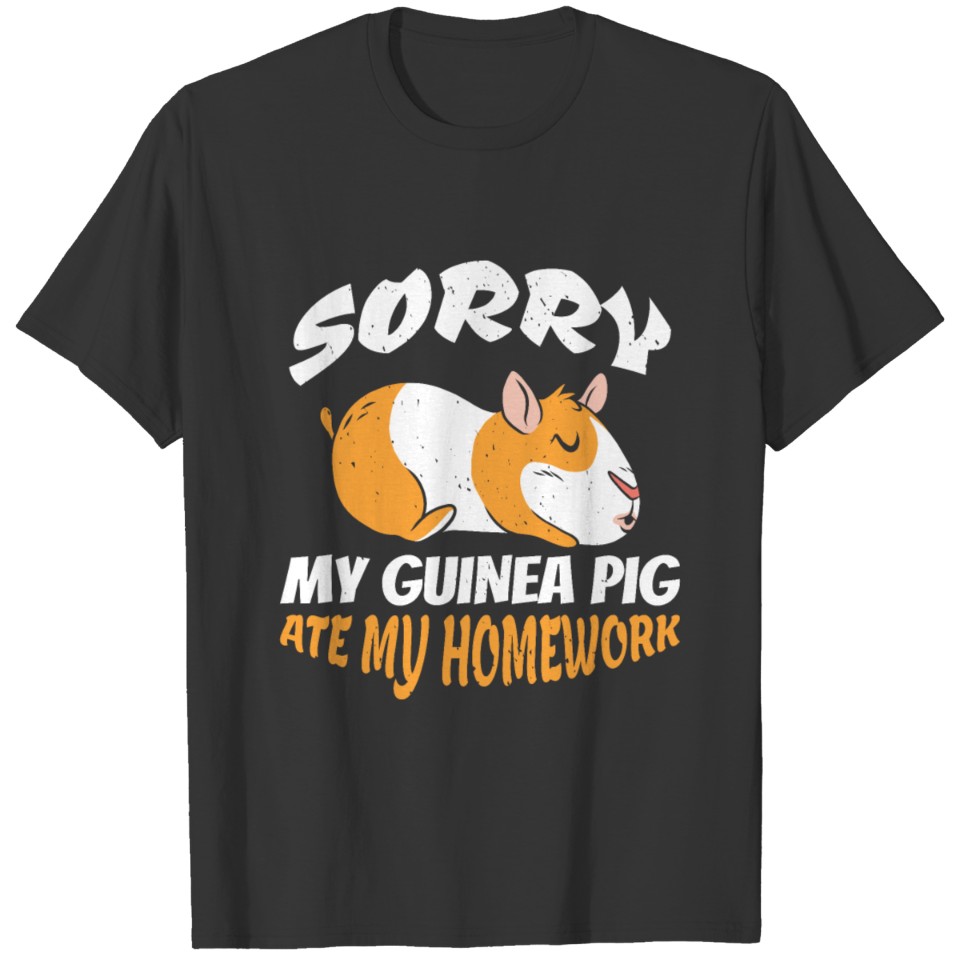 Guinea pig homework school student fun T-shirt