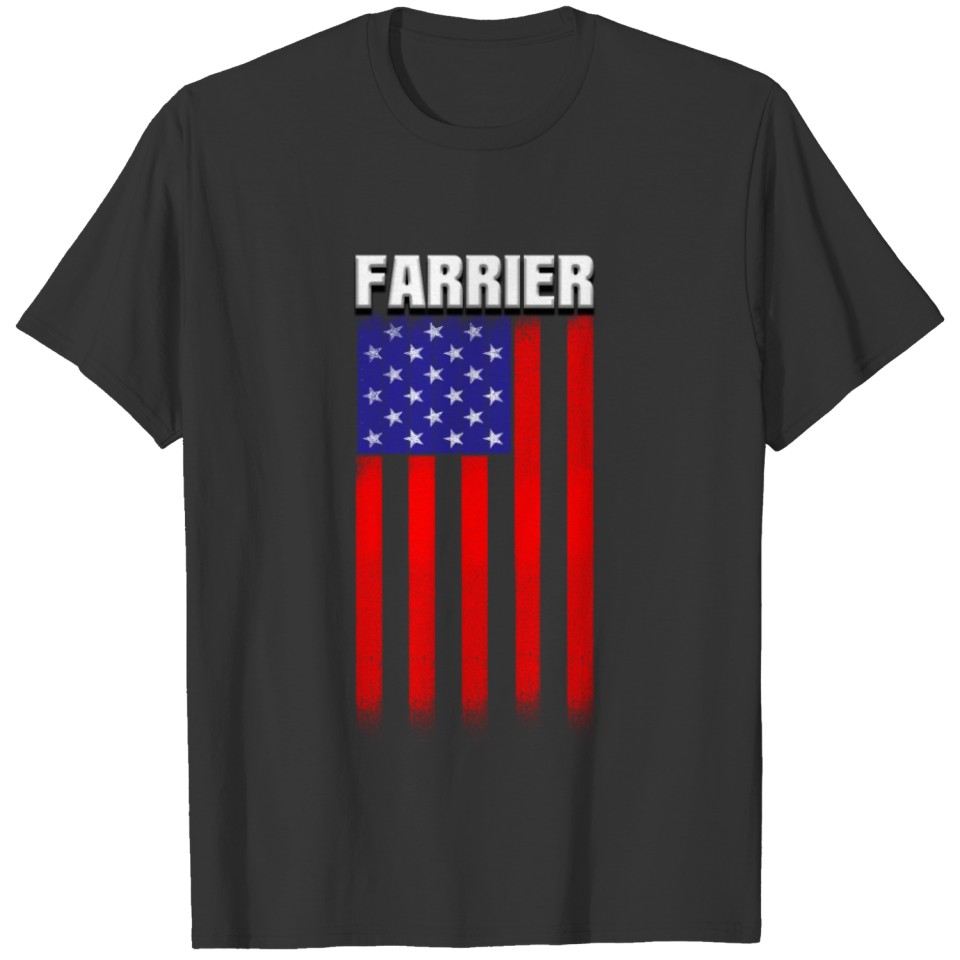 Farrier Flag America Horseshoe Hoof Trimming T-shirt
