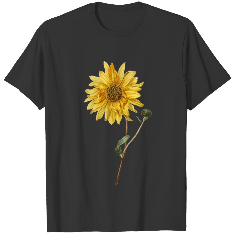 Yellow Sunflower & Bud. Beautiful Graphic T Shirts.