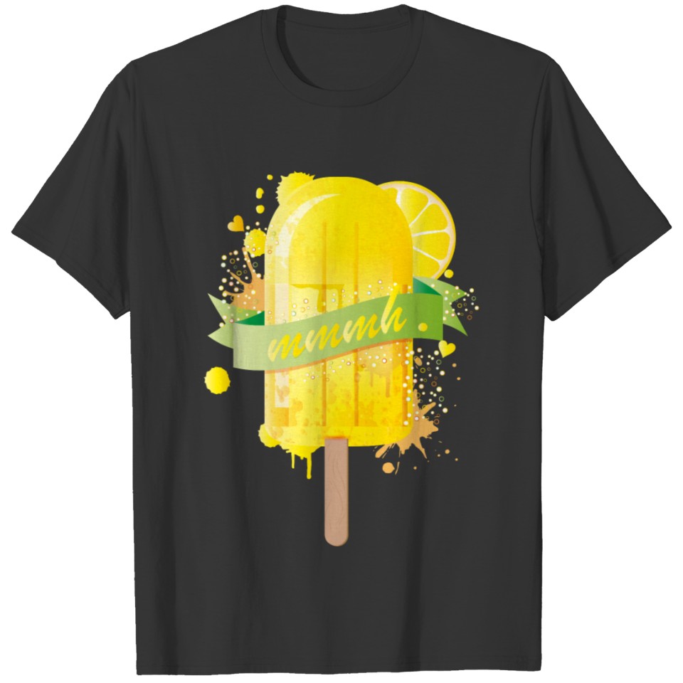 Lemon yellow delicious ice cream in graffiti style T Shirts