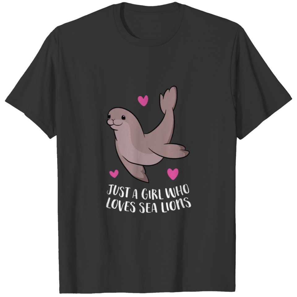 Just a Girl Who Loves Sea Lions Cute Sea Lion Girl T Shirts