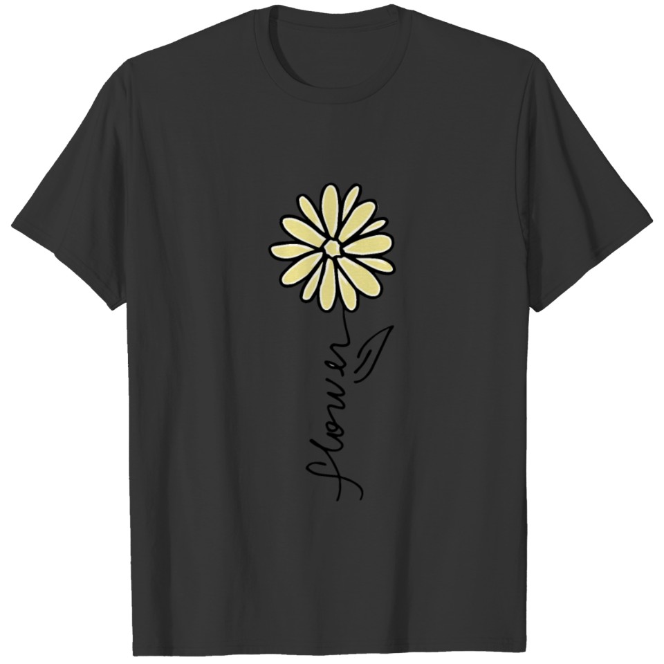 Flower lover gift, yellow flower watercolor T-shirt