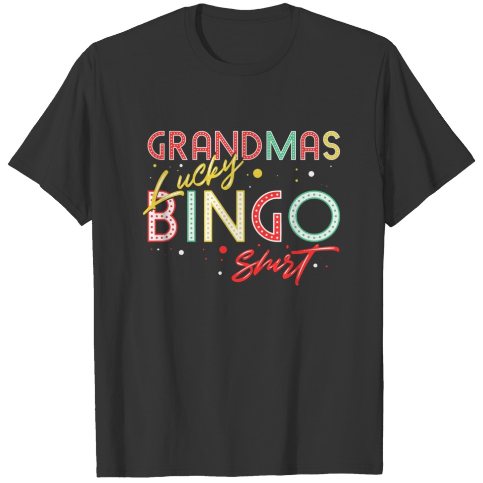 Grandma's Lucky Bingo Design T-shirt