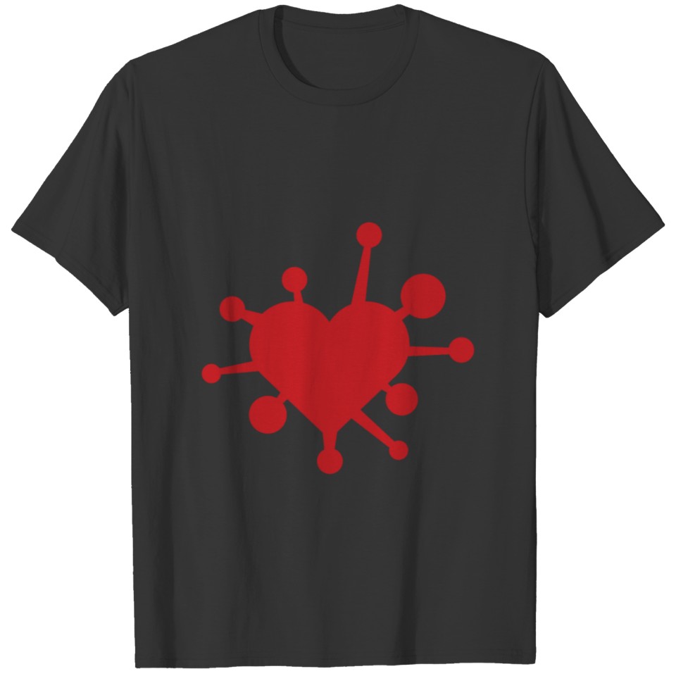 Love is a virus and your red heart is infected T-shirt