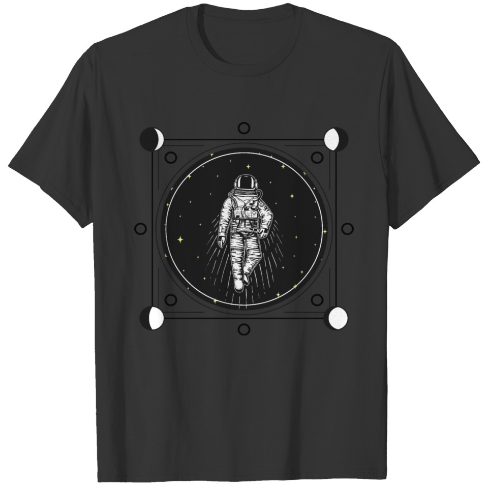 Astronaut Black White T-shirt
