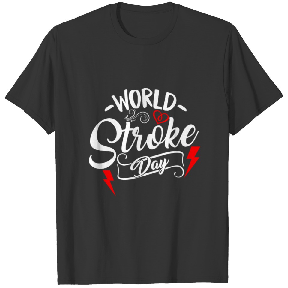 World Stroke Day Awareness Red Ribbon October T-shirt