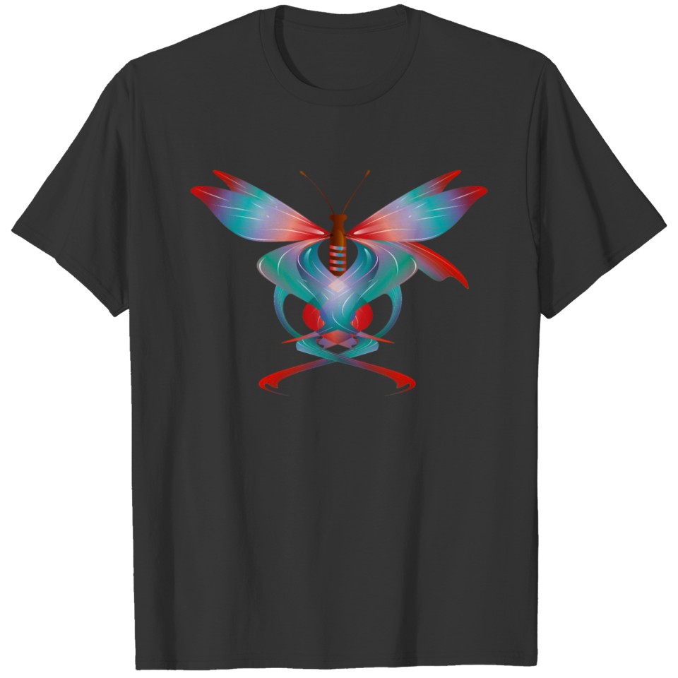 luminous fanciful dancing butterfly T-shirt