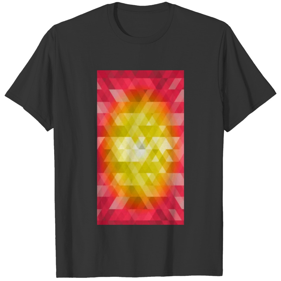 Geometric Pattern Art Red Yellow Line Abstract Mod T Shirts
