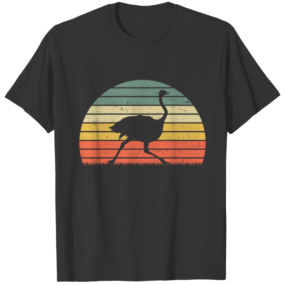 Ostrich Vintage Retro African bird Africa T-shirt