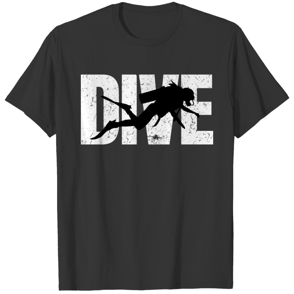 Dive diver typography diving gift idea T-shirt