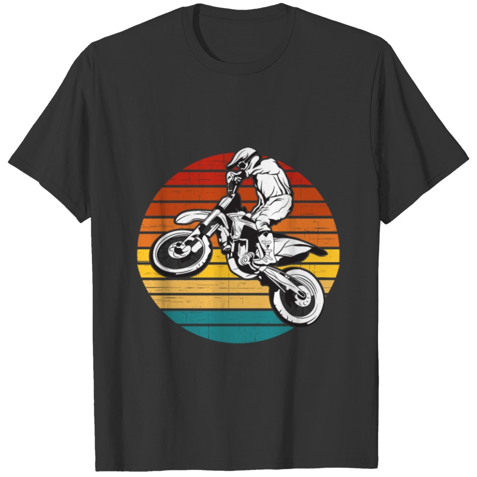 Dirtbike Full Circle Retro Vintage Sunset T-shirt
