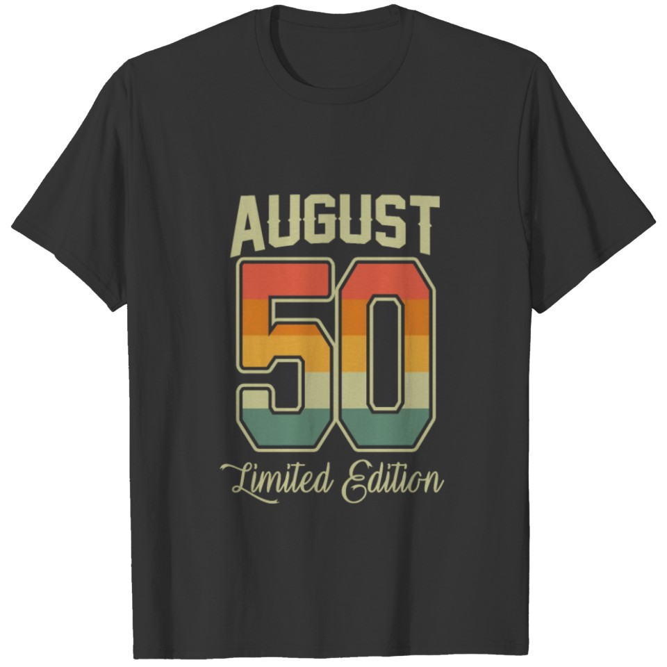 Vintage 70th Birthday August 1950 Sports Gift T-shirt