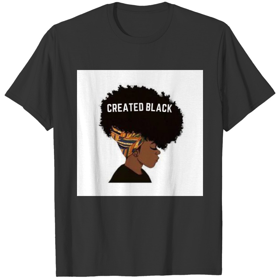 (created black) woman’s crop top T-shirt