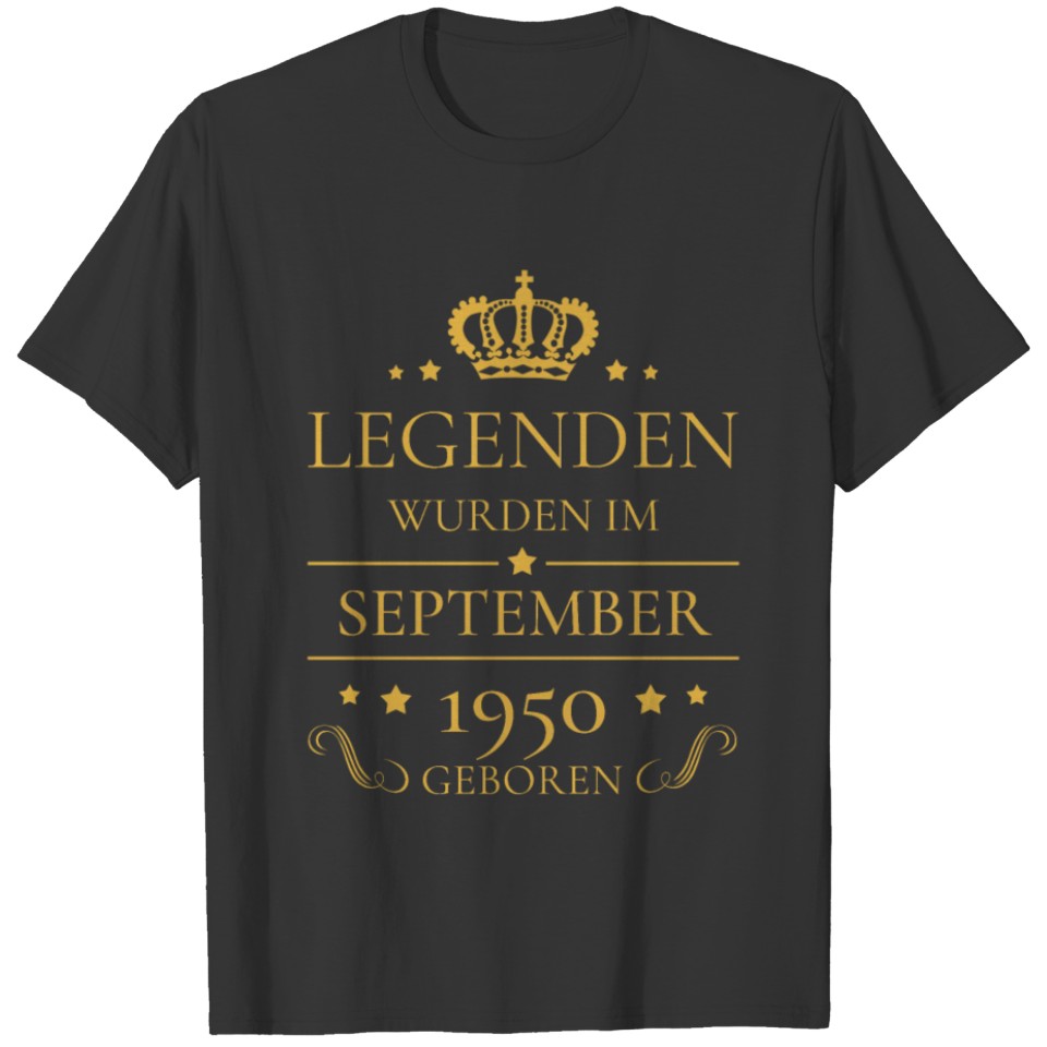 Birthday Born September 1950 Gift T-shirt