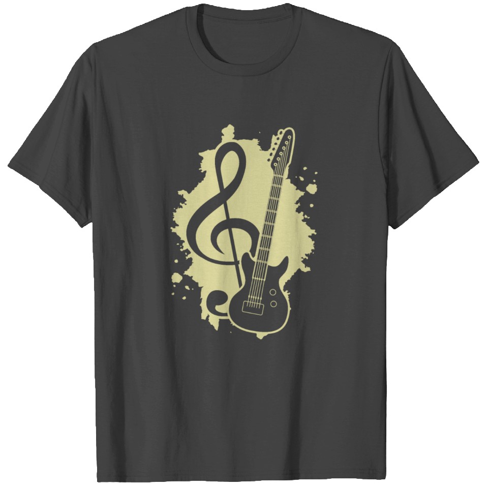 Watercolor Guitar Instrument With Splash Men's High Quality T-Shirt In Lowest Price main image 0