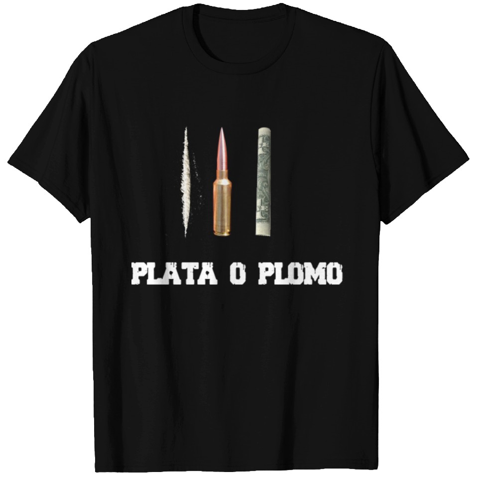 Maglietta Uomo Pablo Escobar Ritrato Plata O Plomo - Cotone 100%, Stampa DTG, Taglie Disponibili - 3