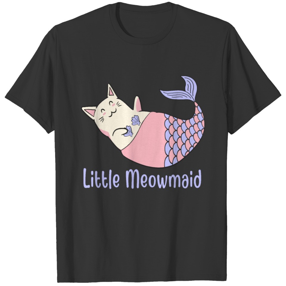 Cute Funny Cat Little Meowmaid T-shirt
