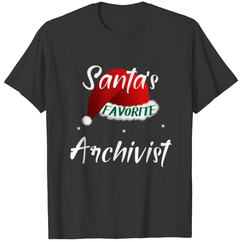 Santa's Favorite Archivist Matching Family Group T-shirt