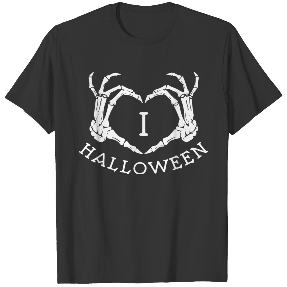 Halloween - I Love Halloween Skeleton Hands Tee T-shirt