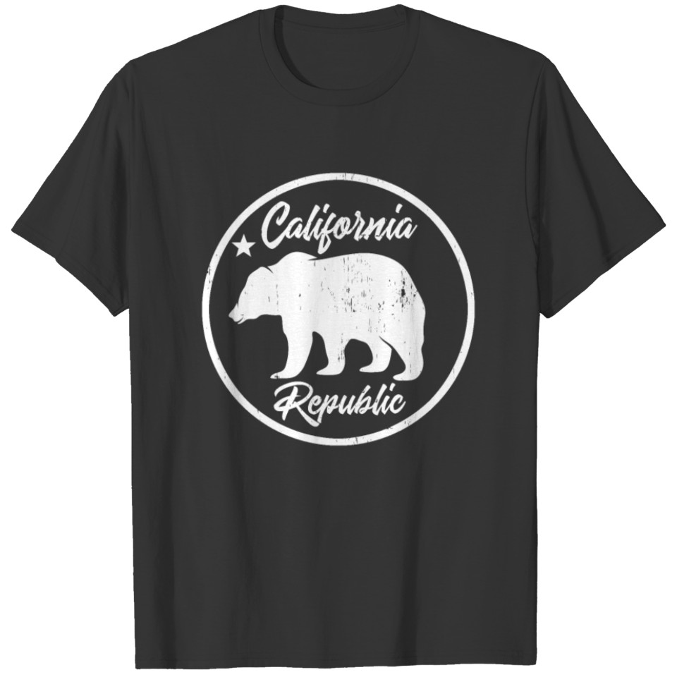 California Republic Bear White Vintage T-shirt