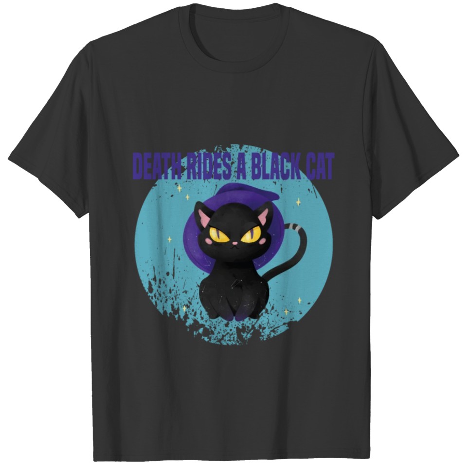 DEAT RIDES A BLACK CAT T-shirt